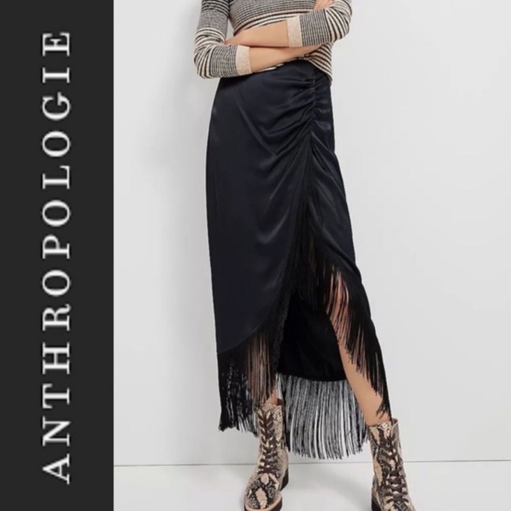 ANTHROPOLOGIE ROXIE FRINGED MAXI SKIRT **NWT**